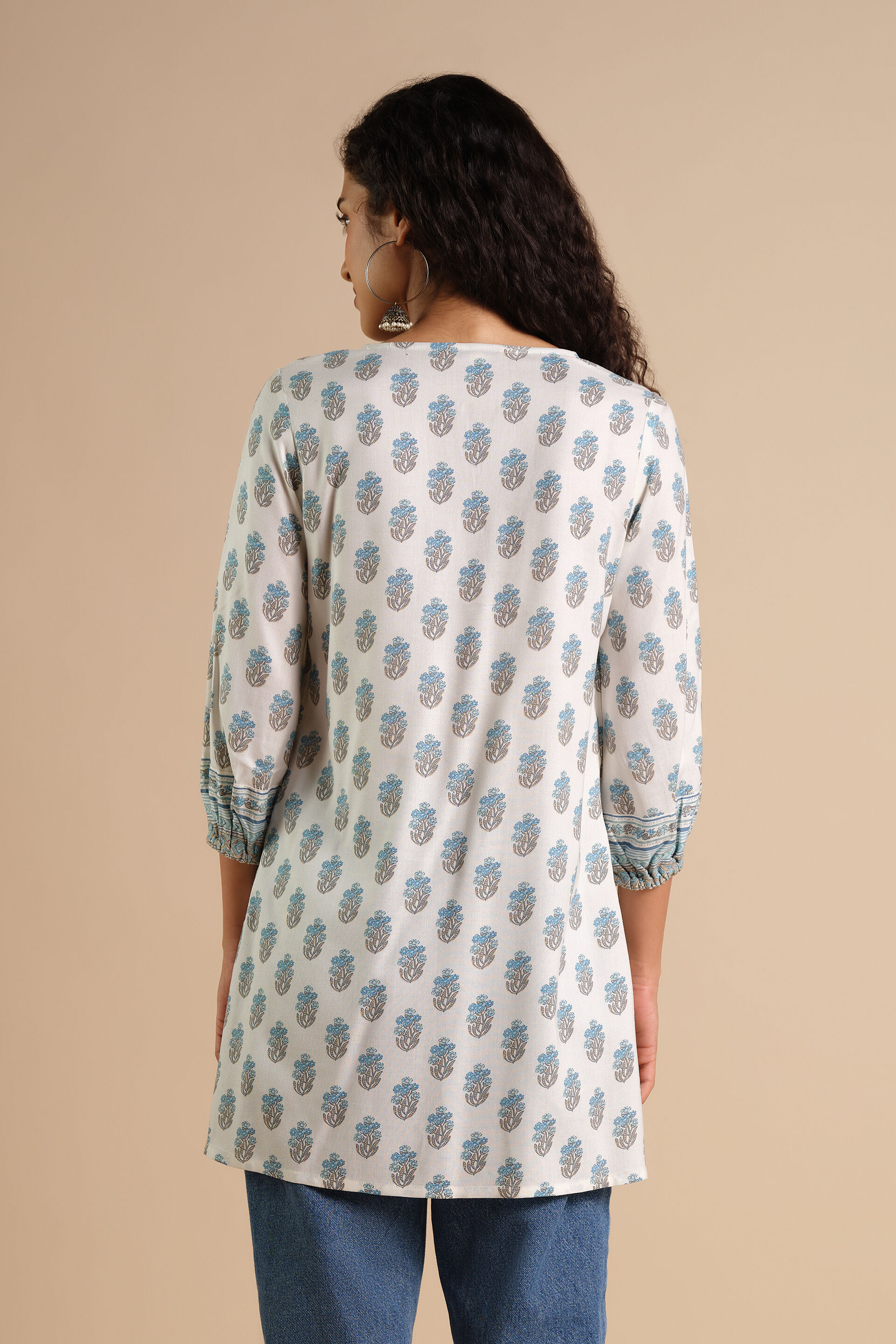 Blue Boond Tunic, White, image 4